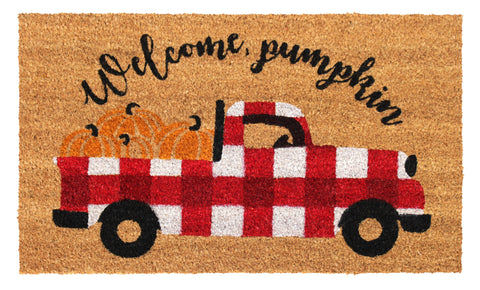 Welcome Pumpkin Doormat, 18" x 30"