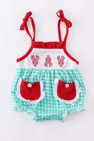 Three lobsters embroidery girl bubble