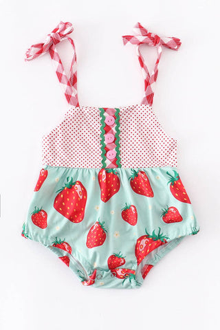Strawberry baby romper