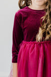 Cranberry Velvet Tutu Dress