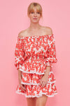 Off the Shoulder Dress-Floral