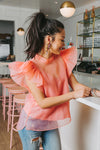 Salmon Sheer Top