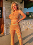 Orange Burst Knit Top
